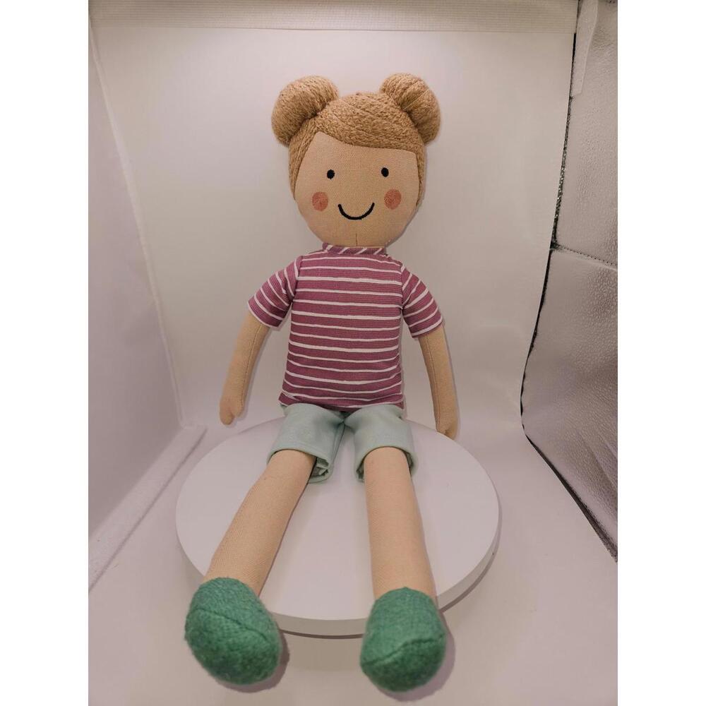 New Pillowfort Kids Decorative Pillow Pal Doll Soft Plush 20" Girl Purple Stripe